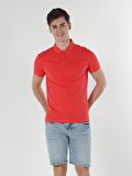 Slim Fit Polo Yaka Erkek Pembe Polo Kısa Kol