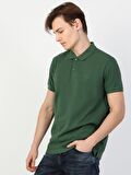 Regular Fit Polo Yaka Erkek Koyu Yeşil Polo Kısa Kol