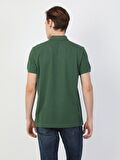 Regular Fit Polo Yaka Erkek Koyu Yeşil Polo Kısa Kol