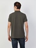 Regular Fit Polo Yaka Erkek Haki Polo Kısa Kol