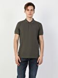 Regular Fit Polo Yaka Erkek Haki Polo Kısa Kol