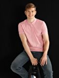 Regular Fit Polo Yaka Erkek Pembe Polo Kısa Kol