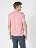 Regular Fit Polo Yaka Erkek Pembe Polo Kısa Kol