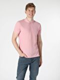 Regular Fit Polo Yaka Erkek Pembe Polo Kısa Kol