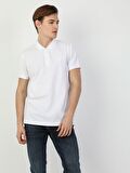Regular Fit Polo Yaka Erkek Beyaz Polo Kısa Kol