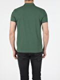 Regular Fit Polo Yaka Erkek Koyu Yeşil Polo Kısa Kol