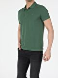 Regular Fit Polo Yaka Erkek Koyu Yeşil Polo Kısa Kol