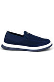 Erkek Lacivert Çok Hafif Triko Bağcıksız Esnek Hafif Günlük Casual Sneaker Spor Ayakkabı