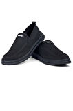 Erkek Siyah Çok Hafif Triko Bağcıksız Esnek Hafif Günlük Casual Sneaker Spor Ayakkabı
