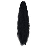Tokalı Kabartılmış Dalgalı At Kuyruğu / Siyah /  (CLZ175)