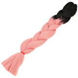Afro Örgülük Sentetik Renk Geçişli Saç 100 Gr. / Siyah / Pudra Pembe