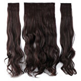 Kanekalon Fiber  Sentetik Dalgalı Yarım Ay + 2 Yan Saç Çıt Çıt  / Koyu Kahve /  (CLZ175)