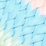 Simli Şeker Pembe / Açık Mavi / Su Yeşili Renk Geçişli Örgülük Saç 100 Gr. /  (CLZ175)