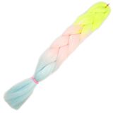 Simli Neon Sarı / Şeker Pembe / Su Yeşili Renk Geçişli Örgülük Saç 100 Gr. /  (CLZ175)