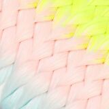 Simli Neon Sarı / Şeker Pembe / Su Yeşili Renk Geçişli Örgülük Saç 100 Gr. /  (CLZ175)