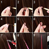 Fiber Sentetik Boncuk Kaynaklık Renkli Saç / Şeker Pembe / 100 Adet