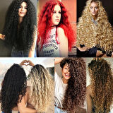 Kanekalon Fiber  Sentetik Kabartılmış Dalgalı 8 Parça Saç Çıt Çıt  / Siyah /  (CLZ175)