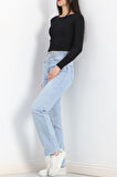 Kaşkorse Bisiklet Yaka Crop Body Siyah