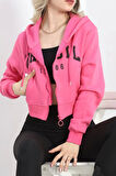 3 İplik Kapşonlu Ceket Pembe