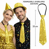 Altın Renk Pul Payetli Işıltılı Parti Kratı 33 cm