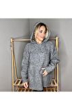 Saç Örgü Oversize Tunik Kazak