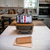 Cannavaro CM-1966 BT Nostaljik Radyo, Şarjlı ve Pilli, 3 bandlı fm Radyo+Aux+Usb+Tf kartlı Mp3 Çalar
