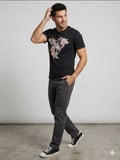 GUESS Erkek Baskılı Kısa Kollu Bisiklet Yaka T-Shirt M4GI11I3Z14