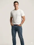 XINT Erkek Basic Bisiklet Yaka Kısa Kollu Pamuklu T-Shirt Günlük Kullanım 502208