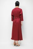 MODAİLGİ Beli Kemerli Kruvaze Yaka Eteği Asimetrik Elbise  60024