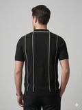 XINT Erkek Polo Yaka Çizgi Detaylı Kısa Kollu Triko T-Shirt 801887