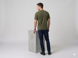XINT Erkek Bisiklet Yaka Baskılı Kısa Kollu T-Shirt 502301