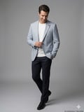 MCR Slim Fit Keten Karışımlı Blazer Ceket 41495
