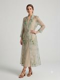 BIZE FASHION Bambu Desenli Transparan Tül Kimono Elbise 1124