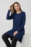 ON TRİKO Kadın Siyah Bisiklet Yaka Uzun Kollu Basic Tunik 71502