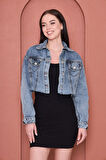 Crop Kesim Püsküllü Denim Kot Ceket – Modestia