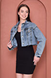 Crop Kesim Püsküllü Denim Kot Ceket – Modestia