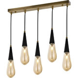 AVONNI AV-60059-5EY Eskitme Kaplama Modern Avize E14 Metal Cam 90x10cm