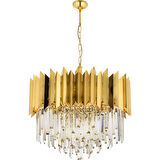 AVONNI AV-60101-S55 Sarı Kaplama Modern Avize E27 Metal Kristal 55cm