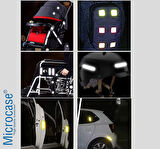 Microcase 10in1 Bebek Arabası Bisiklet Scooter Elbise için Güvenlik Emniyet Amaçlı Fosforlu Sticker Etiket Seti - BEYAZ AL4999