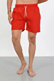 Giyim Erkek Fermuarlı Cepli Deniz Şortu Kırmızı
