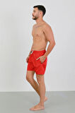 Giyim Erkek Fermuarlı Cepli Deniz Şortu Kırmızı