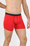 Giyim Erkek Pamuk Likralı Boxer Kırmızı