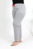 Giyim Kadın Pamuklu Büyük Beden Alt Pijama Gri
