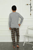 Giyim Erkek Çocuk Penye Pijama Takım Gri