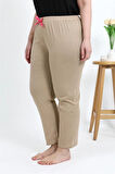 Giyim Kadın Pamuklu Büyük Beden Alt Pijama Bej