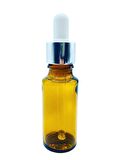 20ML CAM AMBER ŞİŞE GÜMÜŞ KAPAK TOP UÇ CAM DAMLALIKLI (10 ADET)