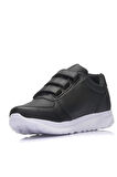 Parley 918-24 Deri Cırtlı Anatomik Kadın Sneaker Siyah Beyaz