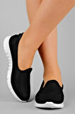 Diva Mod 801-24 Triko Konforlu Esnek Kadın Sneaker Siyah Beyaz