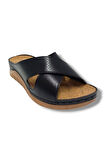 Jasmine 4002-25 Deri Comfort Çapraz Bant Kadın Terlik