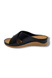Jasmine 4002-25 Deri Comfort Çapraz Bant Kadın Terlik